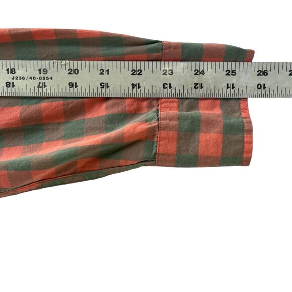 J Crew Shirt Mens Size M Pink Grey Gingham Plaid Checks Button Up Collar Pocket - Picture 8 of 16